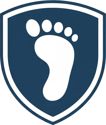 Escudo de feetkeepers con la huella de un pie