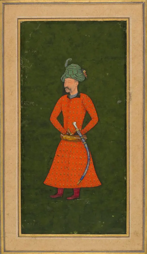 Retrato del sah Abás I de Persia atribuido a Bishn Das, pintor de la corte mogol, a principios del siglo XVII